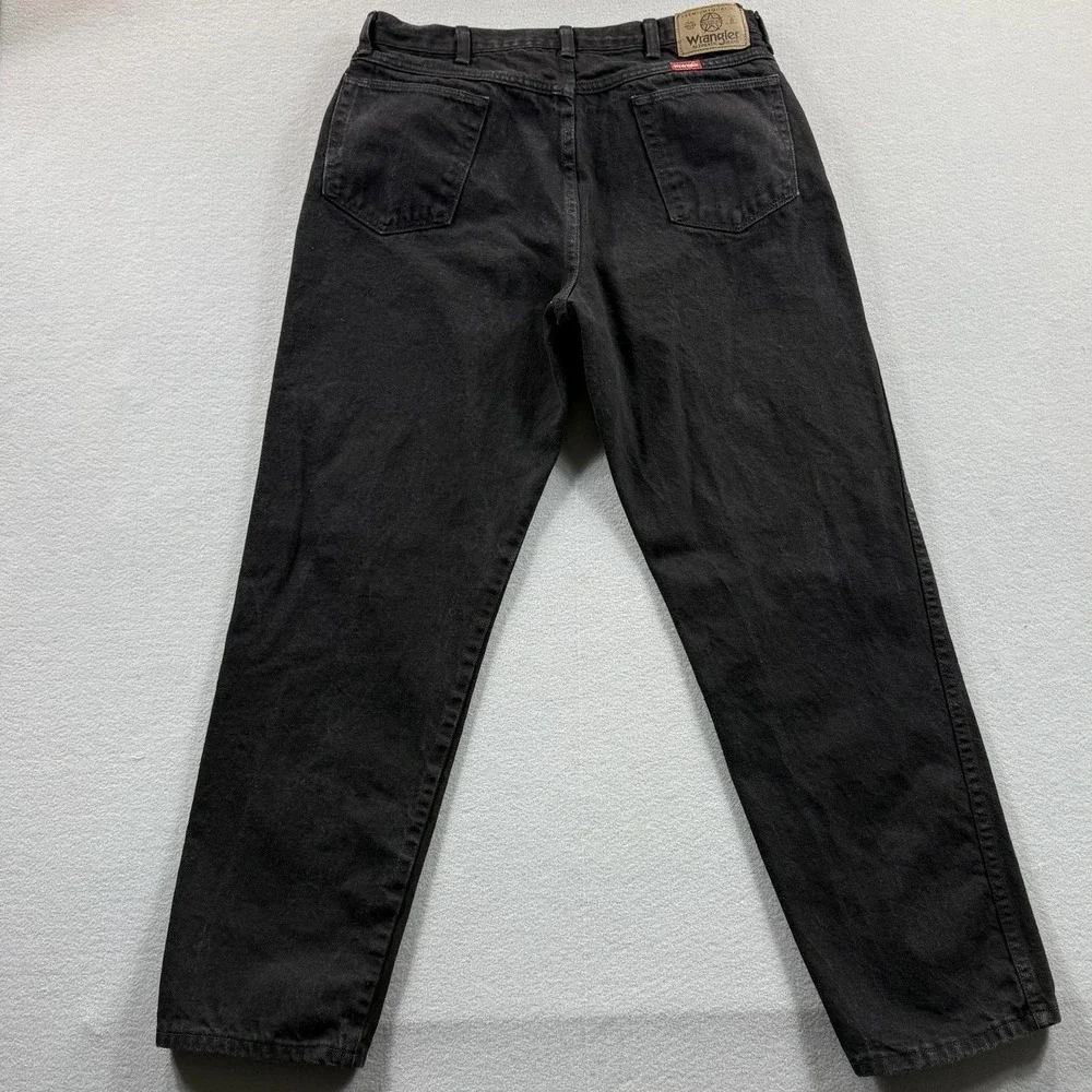 Wrangler Authentic Jeans Mens 36x30 Black Regular Fit Made in USA Cotton